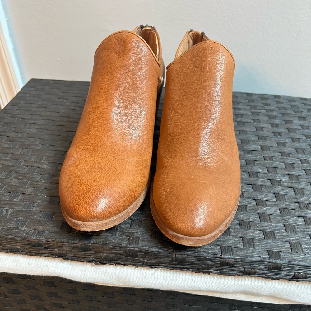 Cognac Frye booties